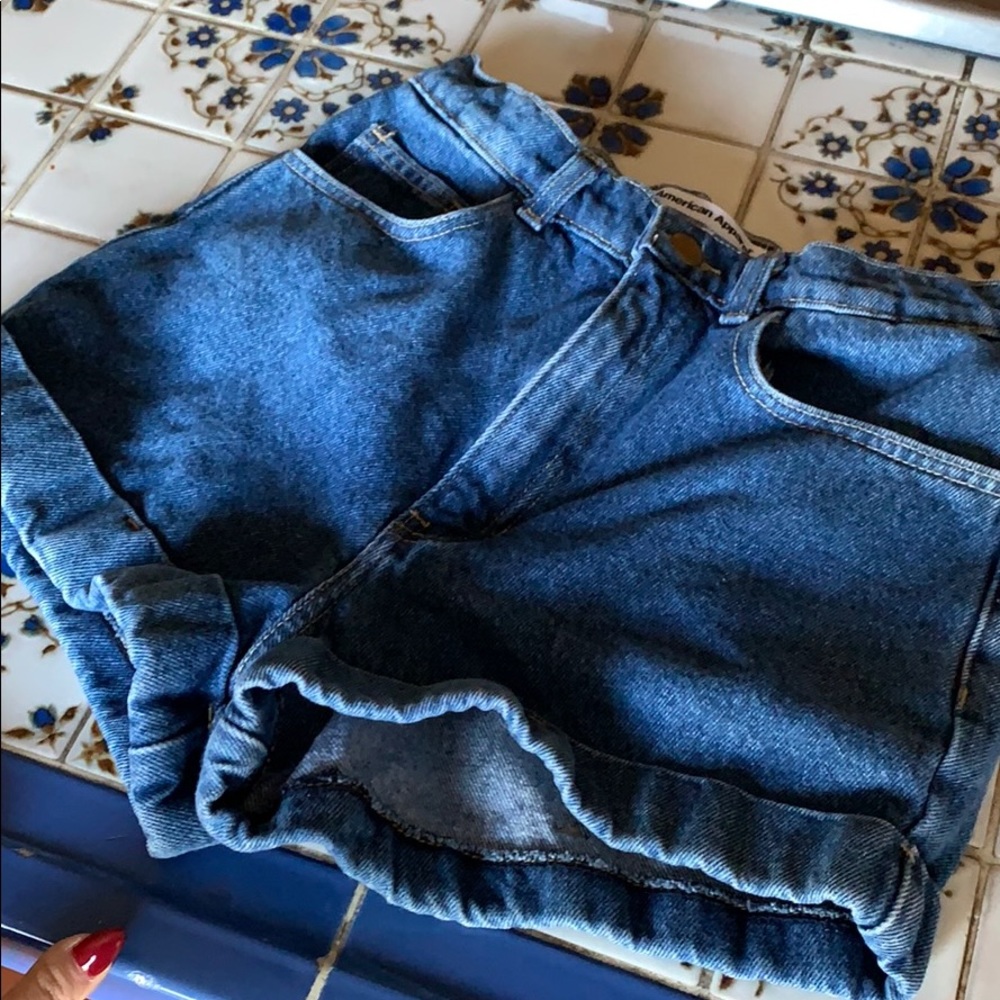 High waist jean shorts